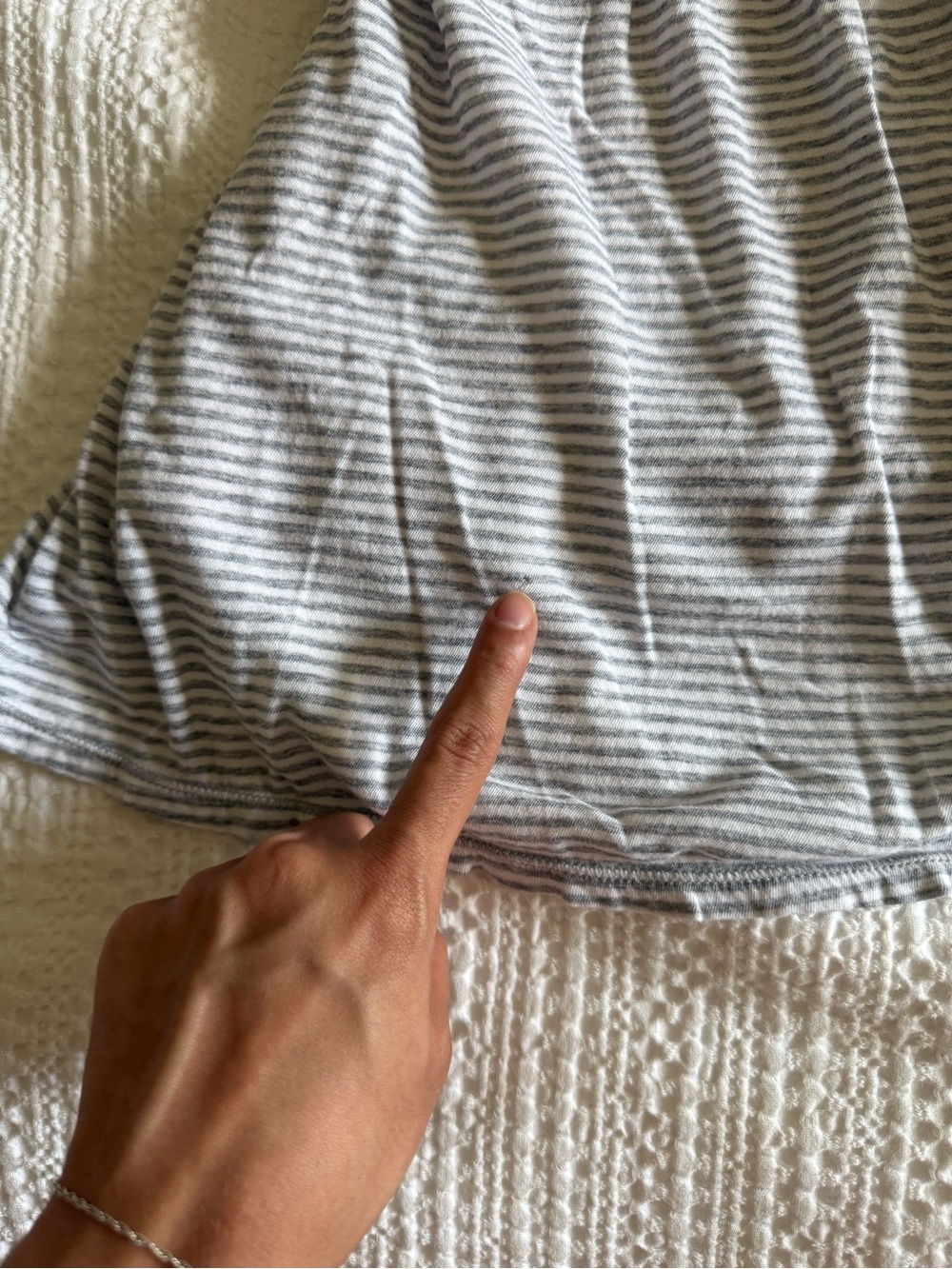Y2K 2000s Aeropostale summer grey striped babydoll tank top lace cami - Picture 5 of 9